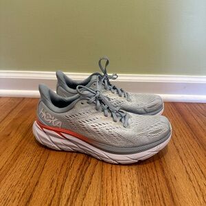 Hoka Gray and Orange Athletic Shoes
